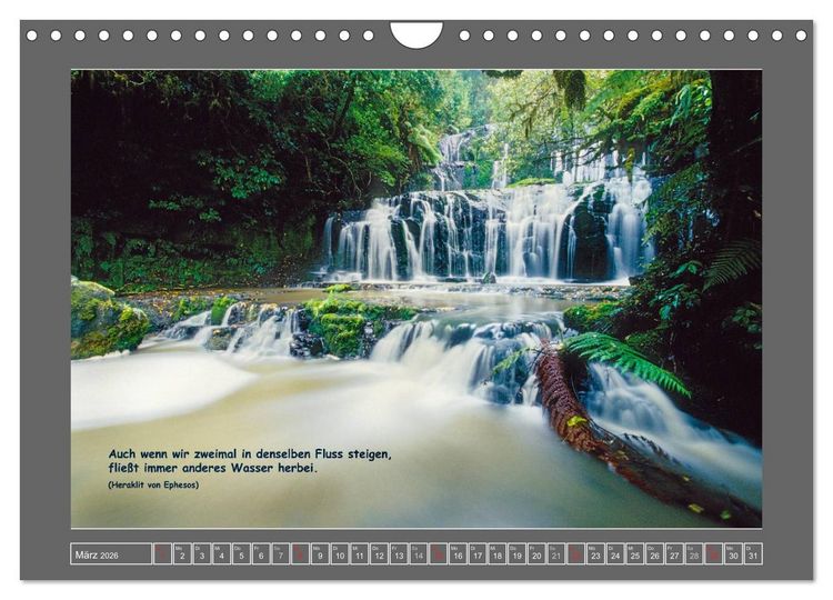 Produktbild: Naturwunder Neuseeland - in Bild und Text (Wandkalender 2026 DIN A4 quer), CALVENDO Monatskalender