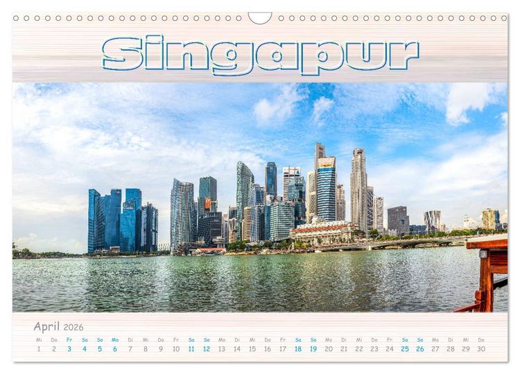 Produktbild: Singapur als Panorama (Wandkalender 2026 DIN A3 quer), CALVENDO Monatskalender