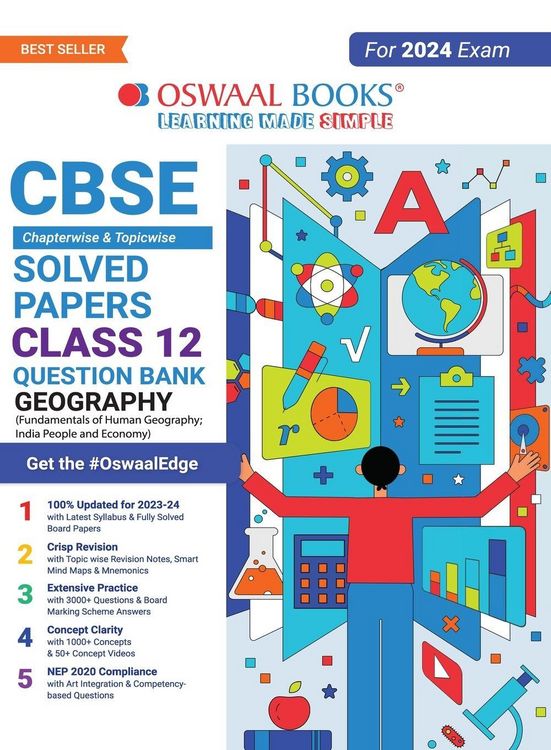 Produktbild: Oswaal CBSE Chapterwise Solved Papers 2023-2014 Geography Class 12th (2024 Exam)