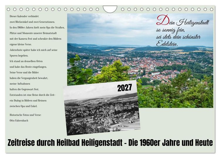 Produktbild: Zeitreise durch Heilbad Heiligenstadt - Die 1960er Jahre und Heute (Wandkalender 2027 DIN A4 quer), CALVENDO Monatskalender
