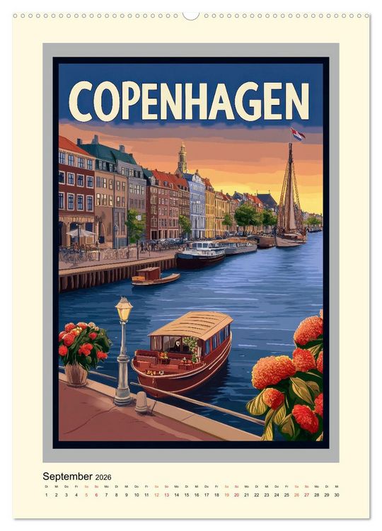 Produktbild: Weltreise - nostalgische Poster (hochwertiger Premium Wandkalender 2026 DIN A2 hoch), Kunstdruck in Hochglanz