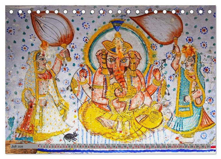 Produktbild: Typisch Indien - Ganesha der Elefantengott (Tischkalender 2026 DIN A5 quer), CALVENDO Monatskalender