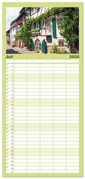 Produktbild: Familienplaner 2026 - Heppenheim - Weinstadt unter der Starkenburg mit 5 Spalten (Wandkalender, 21 x 45 cm) CALVENDO