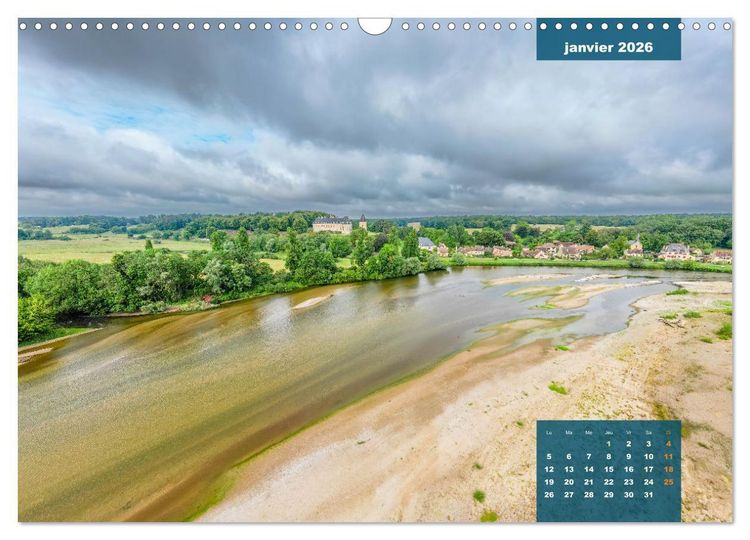Produktbild: Le Berry secret, le Cher vu du ciel (Calendrier mural 2026 DIN A3 vertical), CALVENDO calendrier mensuel