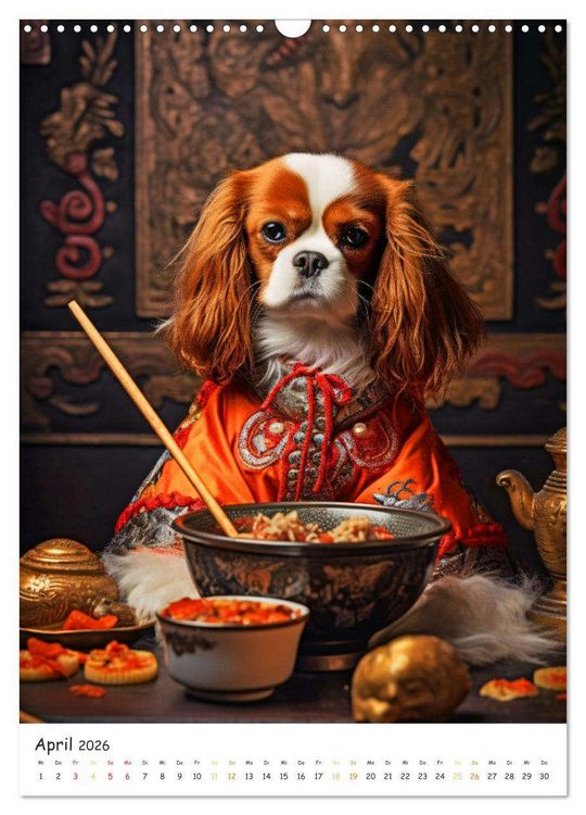 Produktbild: Hunde & Ramen - Ein Jahr voller Genuss und Freude (Wandkalender 2026 DIN A3 hoch), CALVENDO Monatskalender