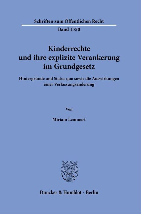 Produktbild: Kinderrechte und ihre explizite Verankerung im Grundgesetz