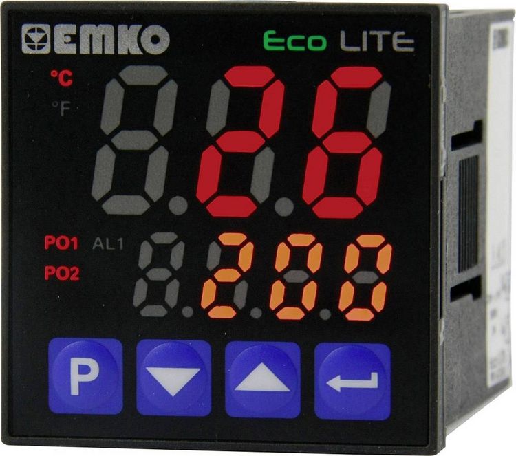 Produktbild: Emko ecoLITE.4.5.2R.0.0 Temperaturregler Pt100, J, K, R, S, T, L -199 bis +999 &deg;C Relais 5 A (L x B x H) 90 x 48 x 48 mm