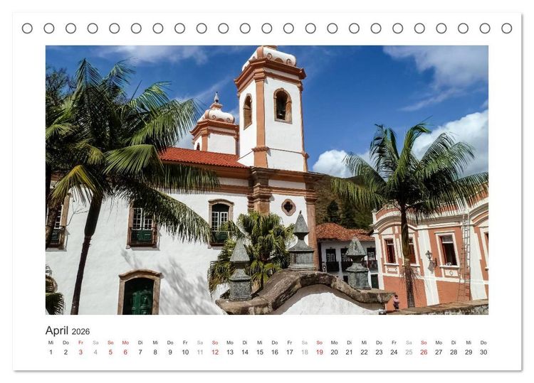 Produktbild: Brasilien 2026 Estrada Real - der Weg des Goldes (Tischkalender 2026 DIN A5 quer), CALVENDO Monatskalender