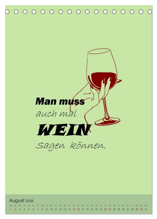 Produktbild: TRINKSPR&Uuml;CHE rund um Bier, Wein und Co. &hellip; (Tischkalender 2026 DIN A5 hoch), CALVENDO Monatskalender