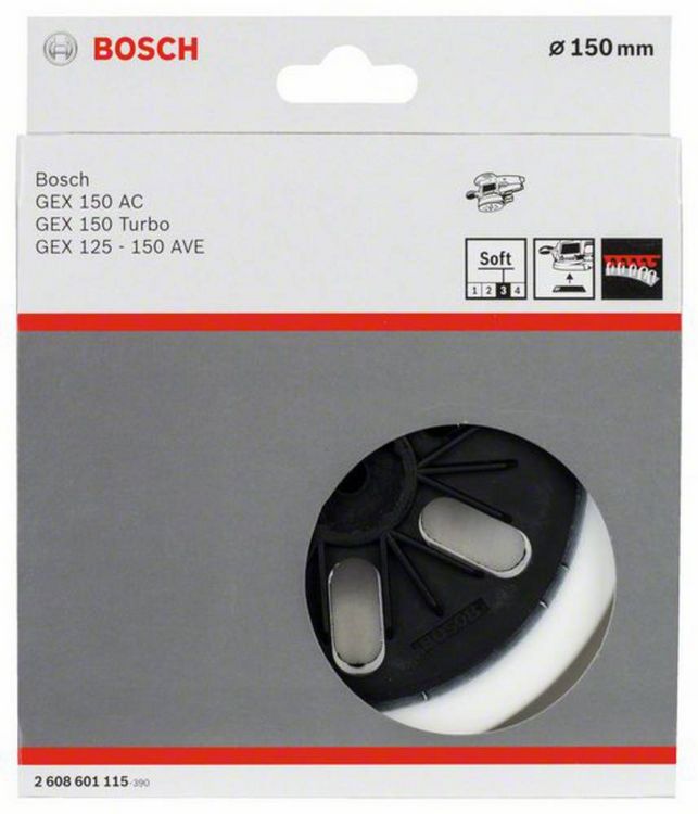 Produktbild: Bosch Accessories 2608601115 Schleifteller weich, 150 mm, f&uuml;r GEX 125-150 AVE, GEX 150 AC, GEX 150 Durchmesser 150 mm Passend f&uuml;r (Details) Exzenter