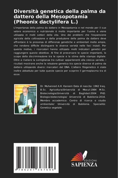Produktbild: Diversit&agrave; genetica della palma da dattero della Mesopotamia (Pheonix dactylifera L.)