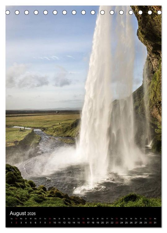 Produktbild: Island - Landschaften vom Wasser gepr&auml;gt (Tischkalender 2026 DIN A5 hoch), CALVENDO Monatskalender