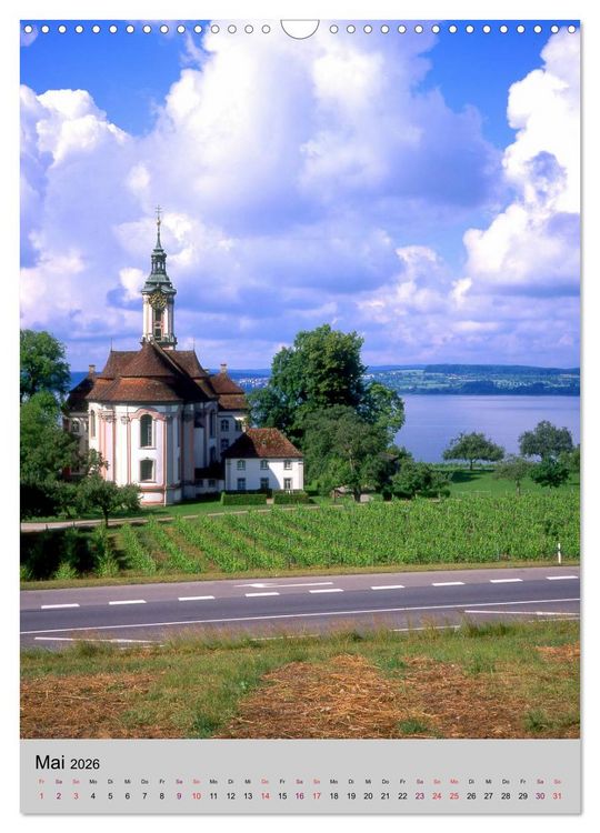 Produktbild: Der Bodensee mit seinen Sehensw&uuml;rdigkeiten (Wandkalender 2026 DIN A3 hoch), CALVENDO Monatskalender