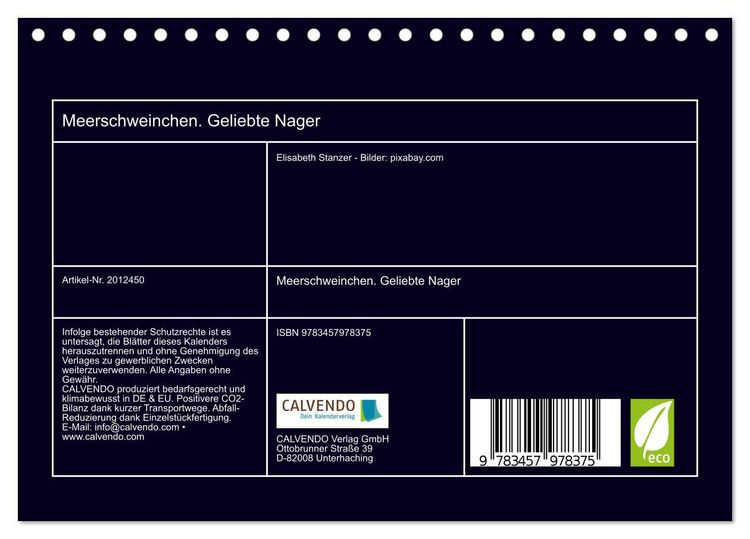 Produktbild: Meerschweinchen. Geliebte Nager (Tischkalender 2026 DIN A5 quer), CALVENDO Monatskalender