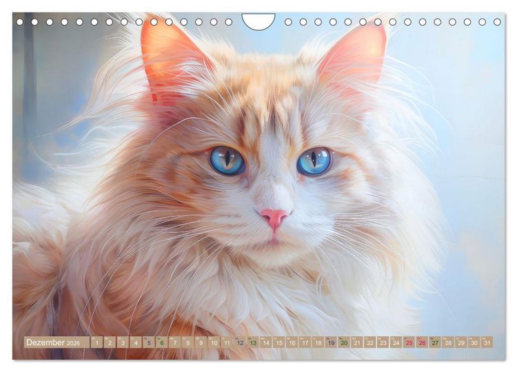 Produktbild: Katzen im Pastellstil (Wandkalender 2026 DIN A4 quer), CALVENDO Monatskalender