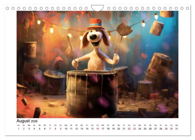 Produktbild: CatDogBand (Wandkalender 2026 DIN A4 quer), CALVENDO Monatskalender