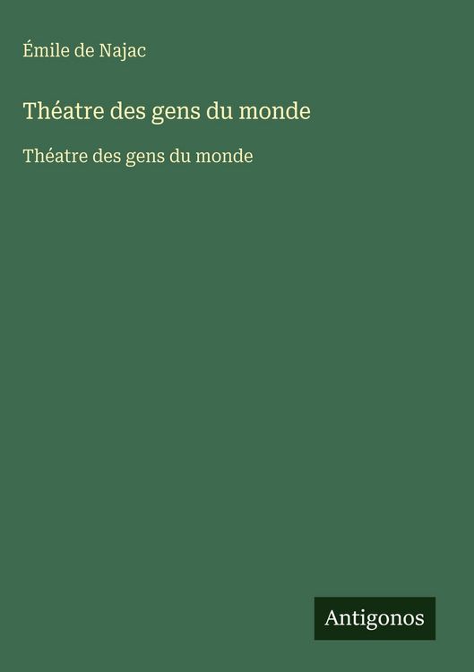 Produktbild: Th&eacute;atre des gens du monde