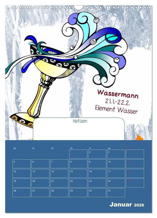 Produktbild: Sternzeichen &bull; Geburtstagskalender / Planer (Wandkalender 2026 DIN A3 hoch), CALVENDO Monatskalender
