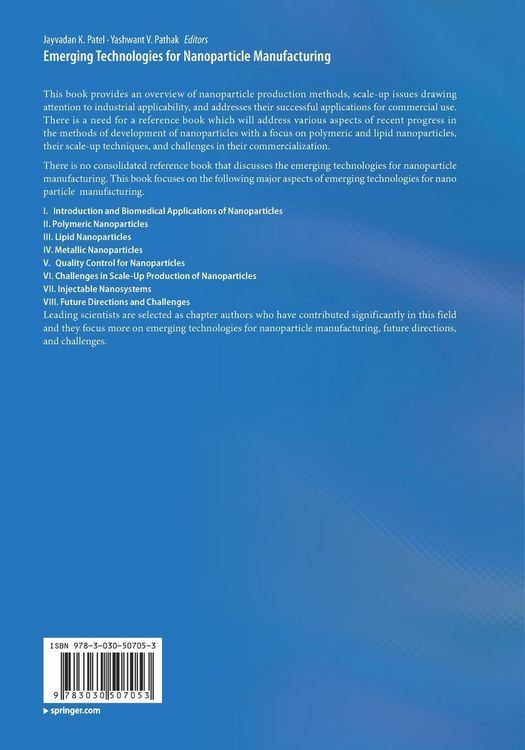 Produktbild: Emerging Technologies for Nanoparticle Manufacturing