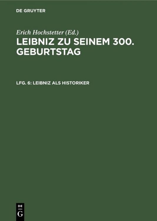 Produktbild: Leibniz als Historiker