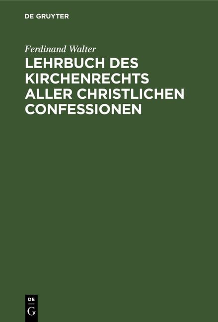 Produktbild: Lehrbuch des Kirchenrechts aller christlichen Confessionen