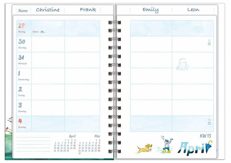 Produktbild: Helme Heine: Familienplaner-Buch A6 2027