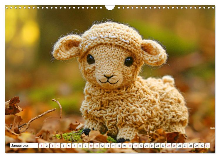 Produktbild: Strick-Safari - Gestrickte Tiere zum Verlieben (Wandkalender 2026 DIN A3 quer), CALVENDO Monatskalender