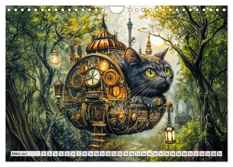 Produktbild: Steampunk Fabelwelten - Magische Kreaturen in Fantasiewelten (Wandkalender 2027 DIN A4 quer), CALVENDO Monatskalender