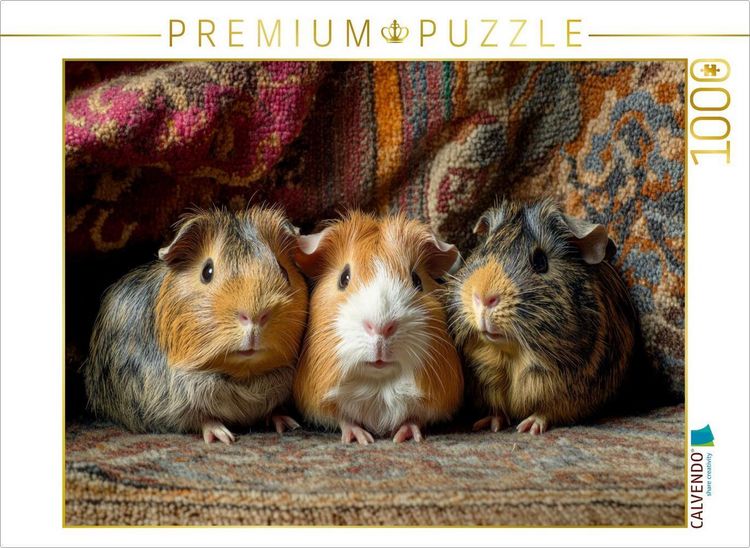 Produktbild: CALVENDO Puzzle Wenn Schnuten verzaubern - drei Meerschweinchen | 1000 Teile Lege-Gr&ouml;&szlig;e 64x48cm Foto-Puzzle f&uuml;r gl&uuml;ckliche Stunden