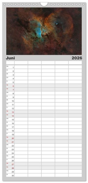 Produktbild: Familienplaner 2026 - Deep-Sky Fotografie mit 5 Spalten (Wandkalender, 21 x 45 cm) CALVENDO