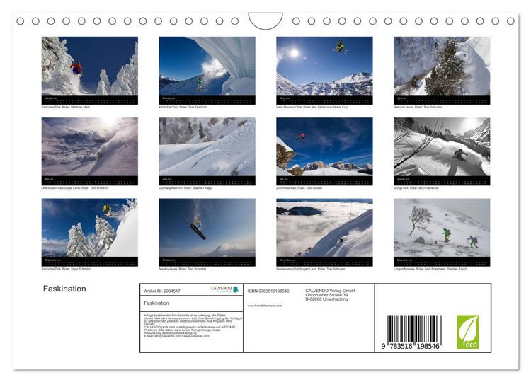 Produktbild: Faskination (Wandkalender 2026 DIN A4 quer), CALVENDO Monatskalender