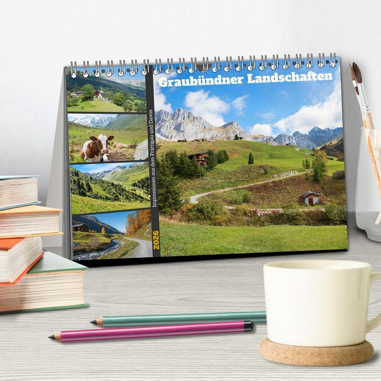 Produktbild: Graub&uuml;ndner Landschaften (Tischkalender 2026 DIN A5 quer), CALVENDO Monatskalender