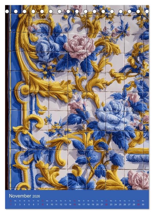 Produktbild: Portugiesischer Fliesen - Azulejos f&uuml;r Fliesenleger, Kunst- und Portugal-Liebhaber (Tischkalender 2026 DIN A5 hoch), CALVENDO Monatskalender