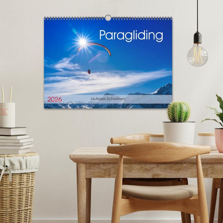 Produktbild: Paragliding - lautloses Schweben (Wandkalender 2026 DIN A3 quer), CALVENDO Monatskalender