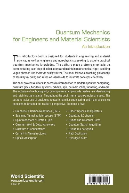 Produktbild: Quantum Mechanics For Engineers and Material Scientists