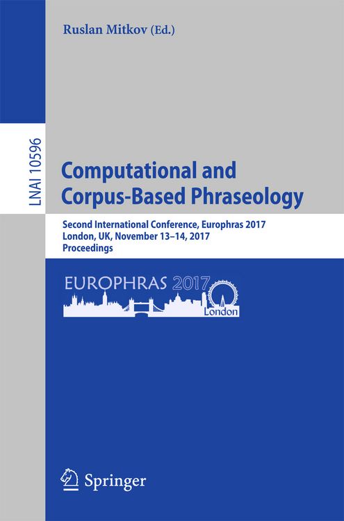 Produktbild: Computational and Corpus-Based Phraseology