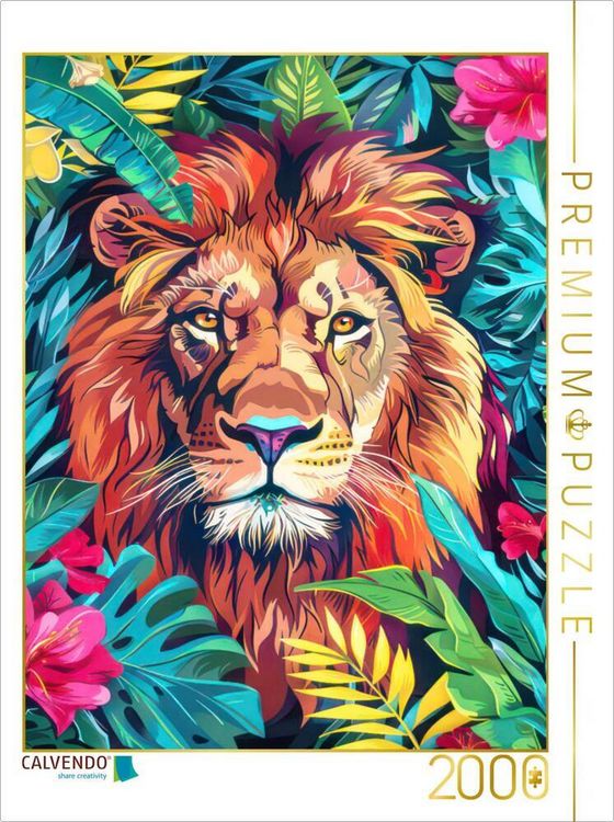Produktbild: CALVENDO Puzzle Dschungeltiere Pop-Art | 2000 Teile Lege-Gr&ouml;&szlig;e 90x67cm Foto-Puzzle f&uuml;r gl&uuml;ckliche Stunden