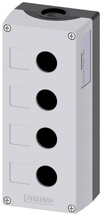 Produktbild: Siemens 3SU1804-0AA00-0AB1 3SU18040AA000AB1 Leergeh&auml;use 4 Einbaustellen (L x B x H) 194 x 85 x 64 mm unbeschriftet Grau 1 St.