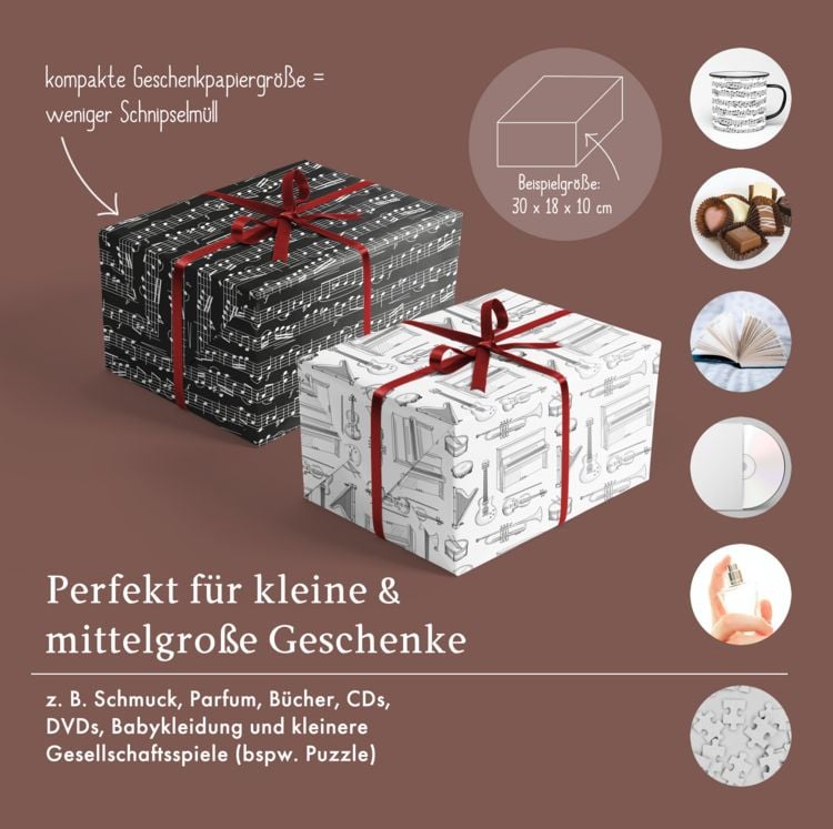 Produktbild: Geschenkpapier-Set: Musik, Instrumente, Noten