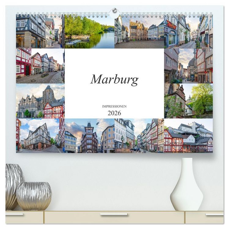 Produktbild: Marburg Impressionen (hochwertiger Premium Wandkalender 2026 DIN A2 quer), Kunstdruck in Hochglanz