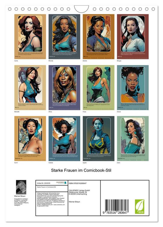Produktbild: Starke Frauen im Comicbook-Stil (Wandkalender 2026 DIN A4 hoch), CALVENDO Monatskalender