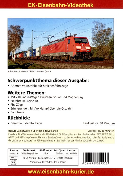 Produktbild: Eisenbahn Video-Kurier 155 - Schwerpunkt: Alternative Antriebe f&uuml;r Schienenfahrzeuge