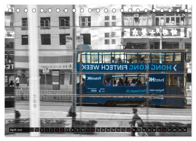 Produktbild: Ding Ding - Hong Kong's Tramways (Tischkalender 2026 DIN A5 quer), CALVENDO Monatskalender
