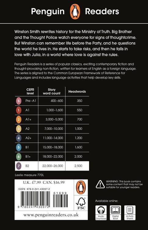 Produktbild: Penguin Readers Level 7: Nineteen Eighty-Four (ELT Graded Reader)