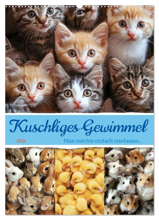 Produktbild: Kuschliges Gewimmel (Wandkalender 2026 DIN A2 hoch), CALVENDO Monatskalender