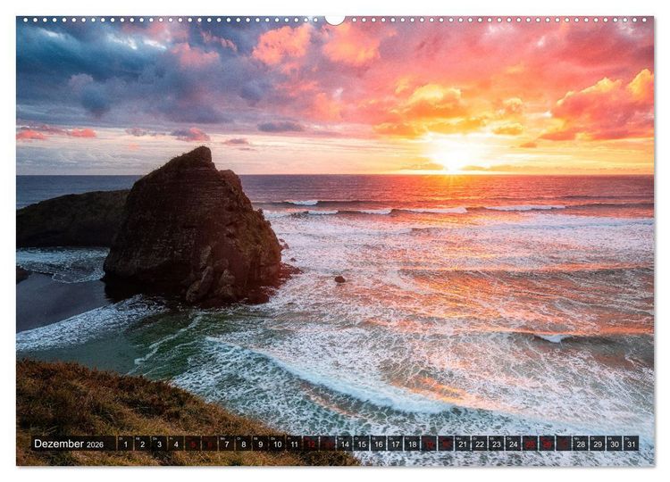 Produktbild: Der Norden Neuseelands: Vulkane, Wasserf&auml;lle und imposante Str&auml;nde (Wandkalender 2026 DIN A2 quer), CALVENDO Monatskalender