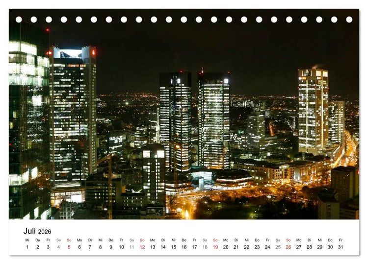 Produktbild: Frankfurt Skyline von Petrus Bodenstaff (Tischkalender 2026 DIN A5 quer), CALVENDO Monatskalender