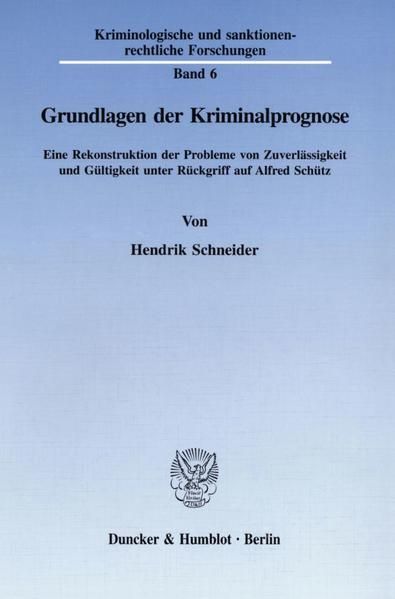 Produktbild: Grundlagen der Kriminalprognose.
