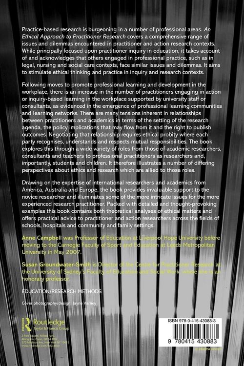 Produktbild: An Ethical Approach to Practitioner Research