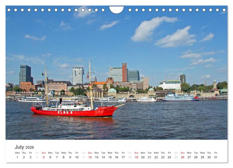 Produktbild: Hamburg / UK-Version (Wall Calendar 2026 DIN A4 landscape), CALVENDO 12 Month Wall Calendar